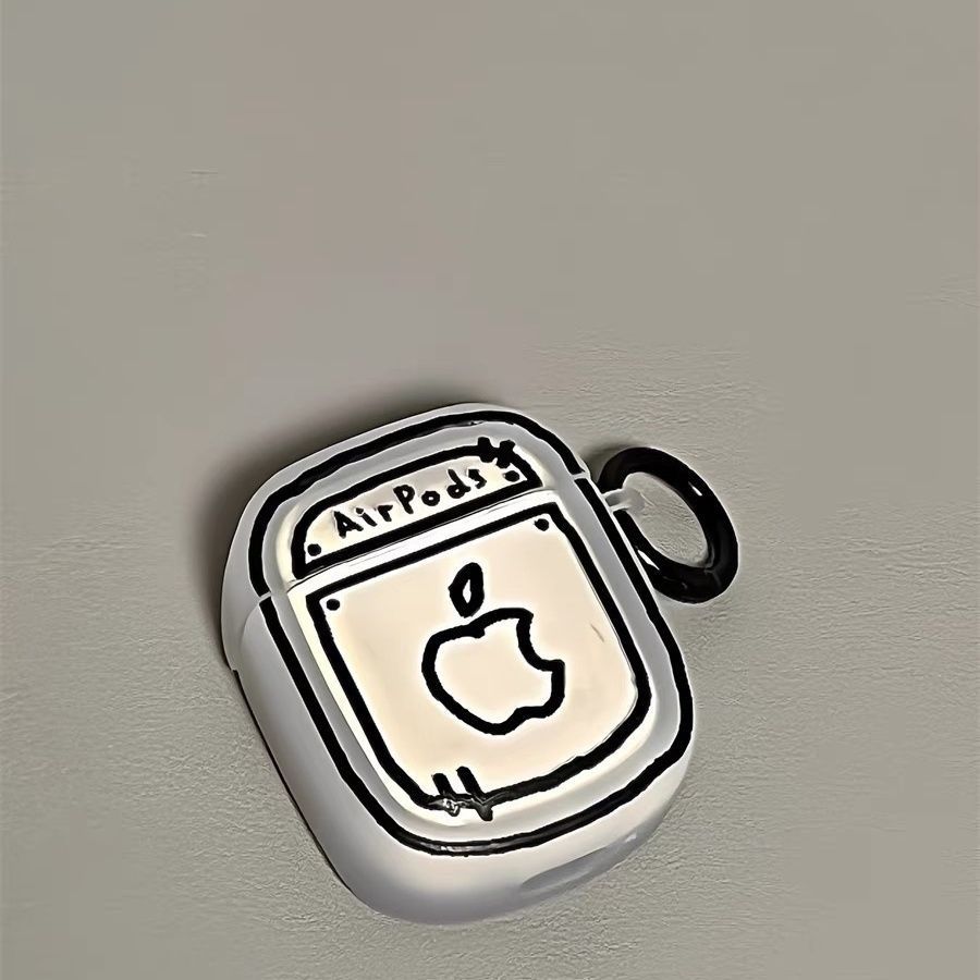 适用Airpods Pro3耳机保护套铅笔画简约苹果耳机壳AirPods2保护壳