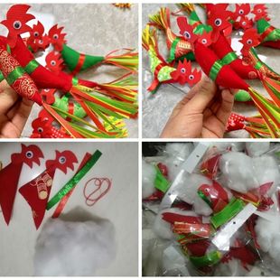 迎春鸡材料包立春鸡迎春打春缝制佩戴帽子平安材料包