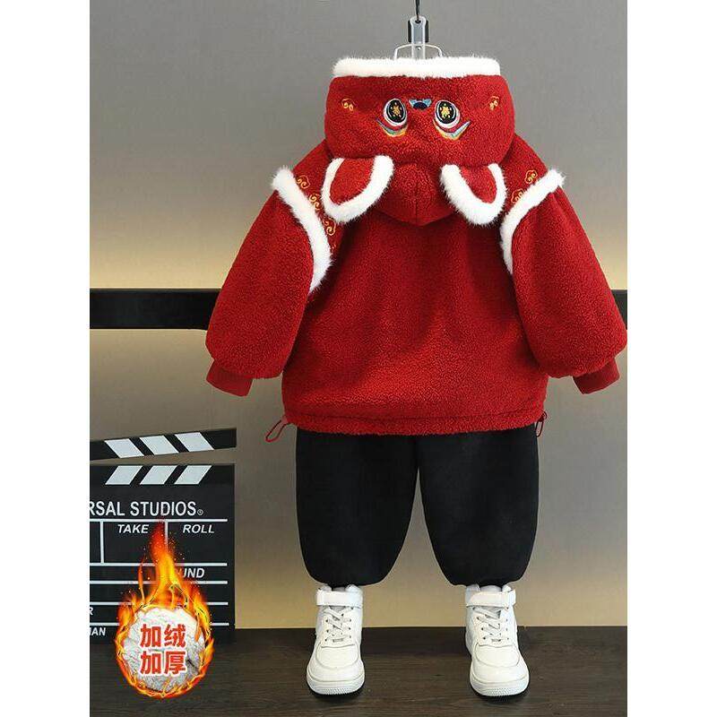 新款男小童国风加厚唐装潮男宝宝拜年服套装冬季新中式汉服两件套,童装/婴儿装/亲子装,套装,淘宝优惠券,粉丝福利购,淘宝优惠卷