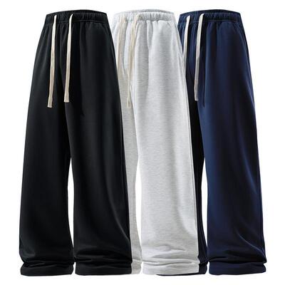 3PCS pants men sweatpants Men's Solid Thermal Lined