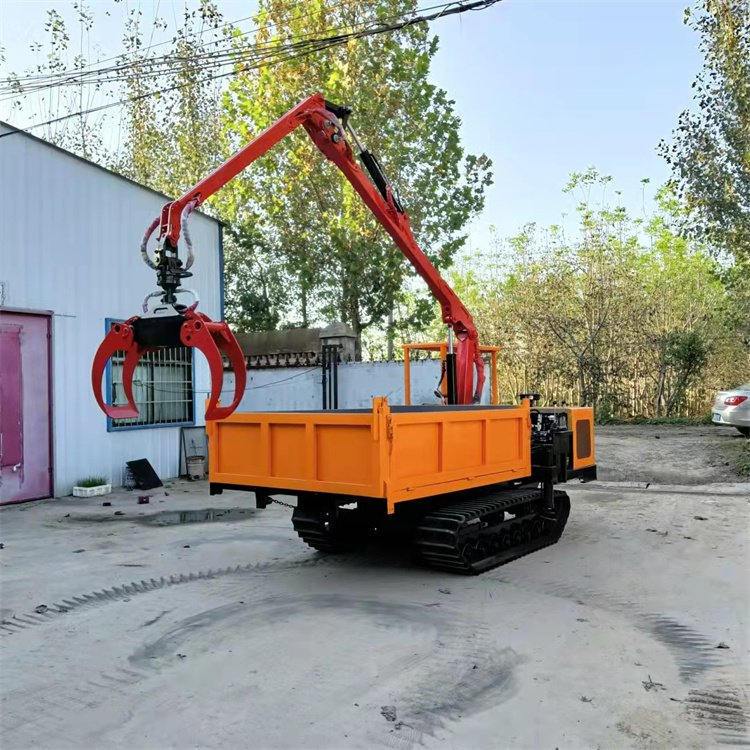 履带随车抓 全地形履带式随车抓木机 翻斗自卸运输车