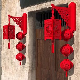 2026马年元旦新年装饰小红灯笼鞭炮挂件家用春节过年场景布置创意