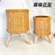 北欧花架子客厅落地式 创意藤编植物摆放架阳台 花盆托架2025新款