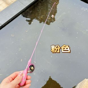 网红小物钓迷你鱼杆带滑轮鱼杆鳑鲏白条专用小钓杆迷你路亚竿超小