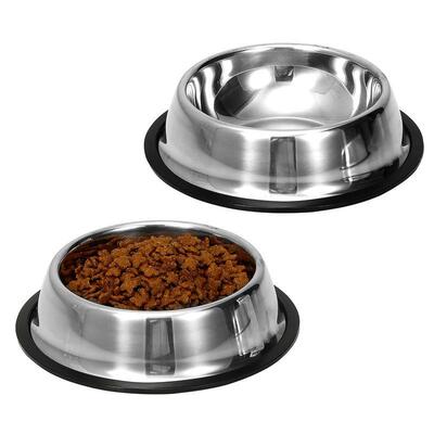 2 Pack Stainless Steel Dog Bowls Non Slip Pet Feeder with