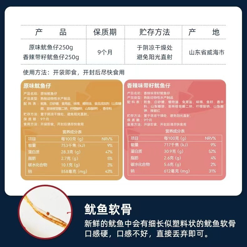 水一方即食鱿鱼仔大连特产原味带籽香辣鱼仔麻辣海味鱿鱼海鲜零食