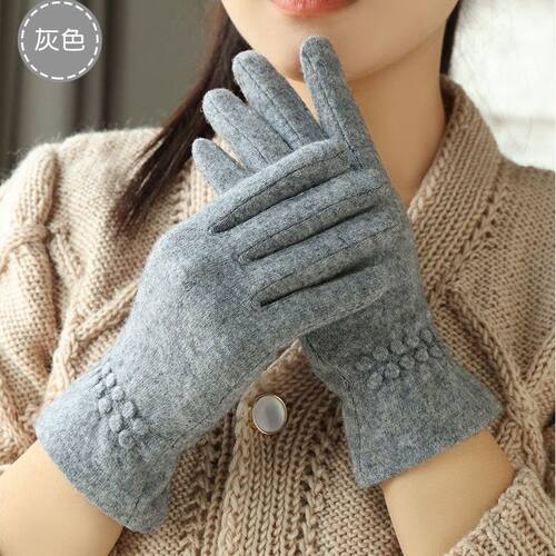 羊毛手套女士秋冬洋派防寒保暖羊绒开车韩版触控屏幕户外骑车高档