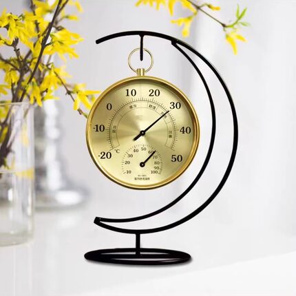 欧式复古温度计家用室内精准温湿度计婴儿房高精度创意挂式室温计
