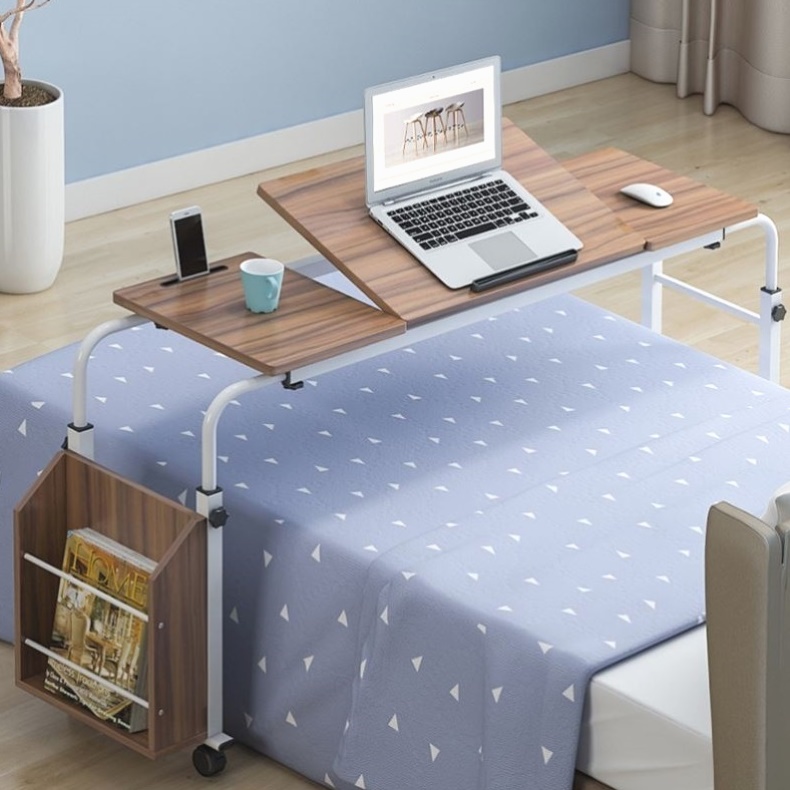 可调节床上移动升降懒人跨床桌可伸缩台式笔记本电脑桌简易护理桌