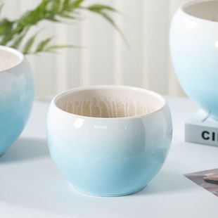 家用大口径欧式陶瓷花盆客厅室内发财树蝴蝶兰冬青龟背竹落地盆栽