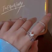 超仙蝴蝶四件套戒指女ins个性 食指戒网红冷淡风小众设计指环