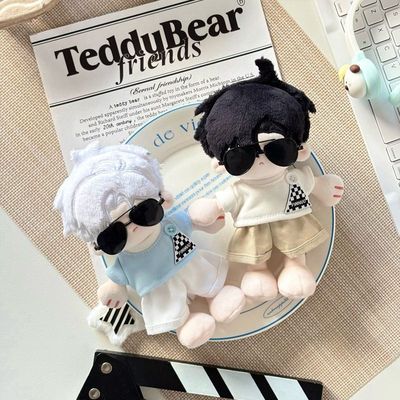 捶捶体15cm海边度假娃衣站姿棉花娃娃正常体海星体公仔换装衣套装