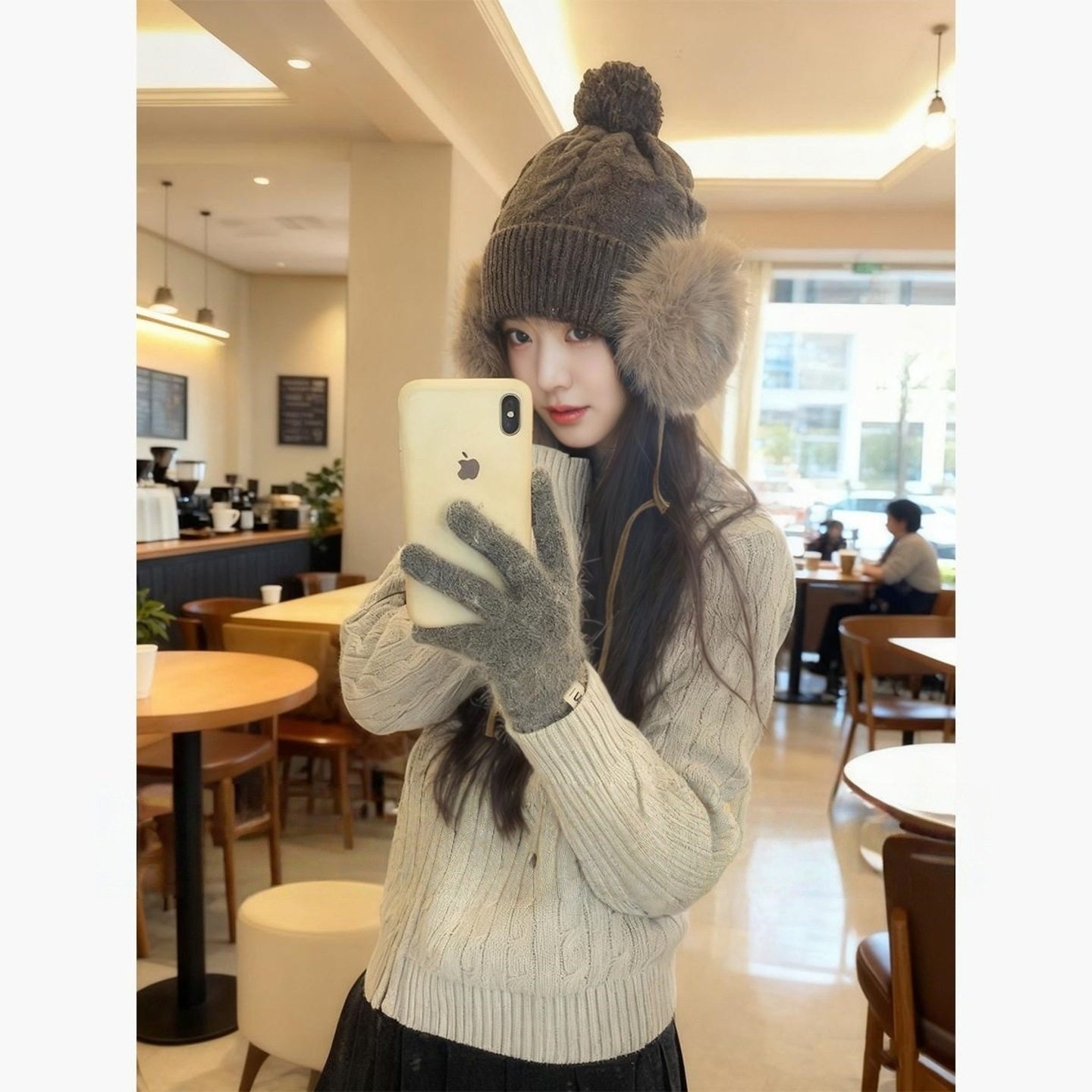 闪电小狗2025年秋冬季韩版毛绒球绑带针织雷锋帽子女保暖可爱护耳,服饰配件/皮带/帽子/围巾,帽子,淘宝优惠券,粉丝福利购,淘宝优惠卷