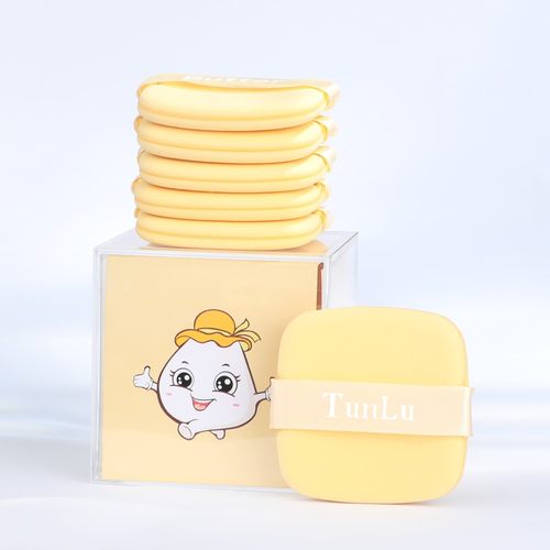 魔方粉扑黄色双面干湿两用不易吃粉细腻柔软粉扑化妆工具粉扑