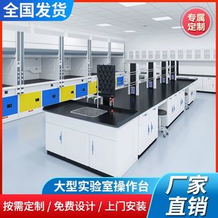 实验室专用工作台化学全钢中央台实验桌子通风柜钢木实验台实验室