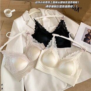 6552 小胸聚拢舒适无痕珠光小吊带内衣文胸 水光琉璃蕾丝美背