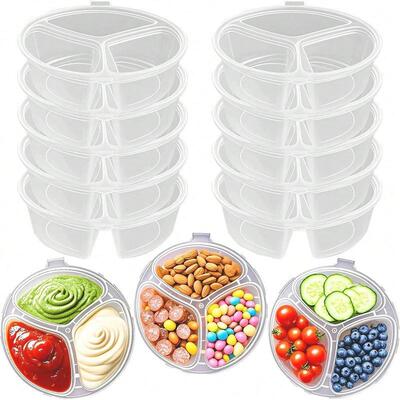 Snack Box with Lid 10pcs Reusable Snack Container Portable
