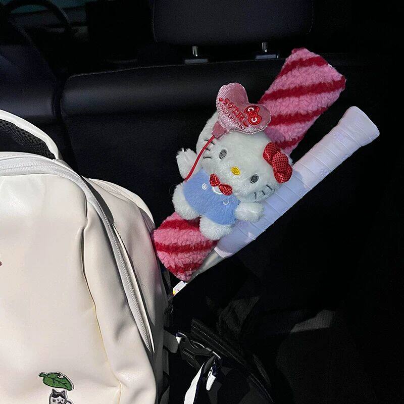 HelloKitty羽毛球握把套 可爱KT猫毛绒手胶 网球拍保护防尘套