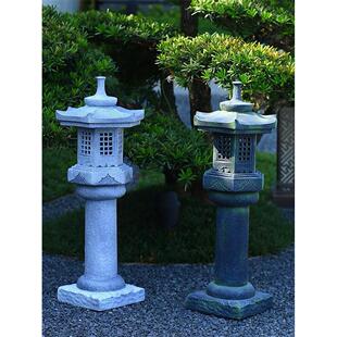 中国风仿石灯笼仿古石雕新中式禅意落地宫灯庭院户外太阳能景观灯