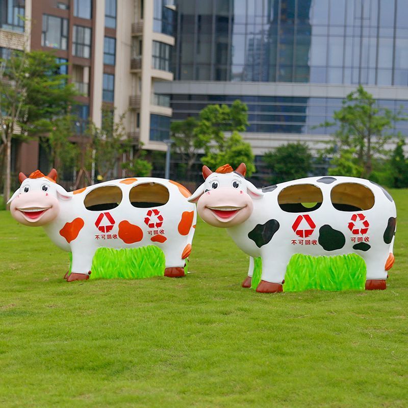 公园景区幼儿园学校户外大型垃圾桶果皮箱玻璃钢卡通动物雕塑摆件