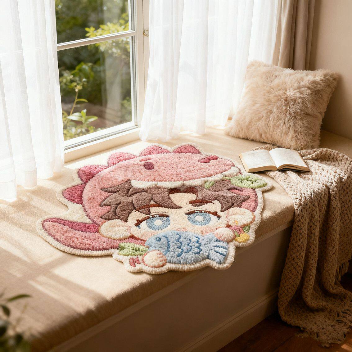 汪苏泷素龙周边仿羊绒地毯卡通可爱脚垫小笼包柔亲肤卧室床边地垫
