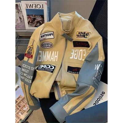 Autumn Embroidered PU Baseball Jacket for Men and Women