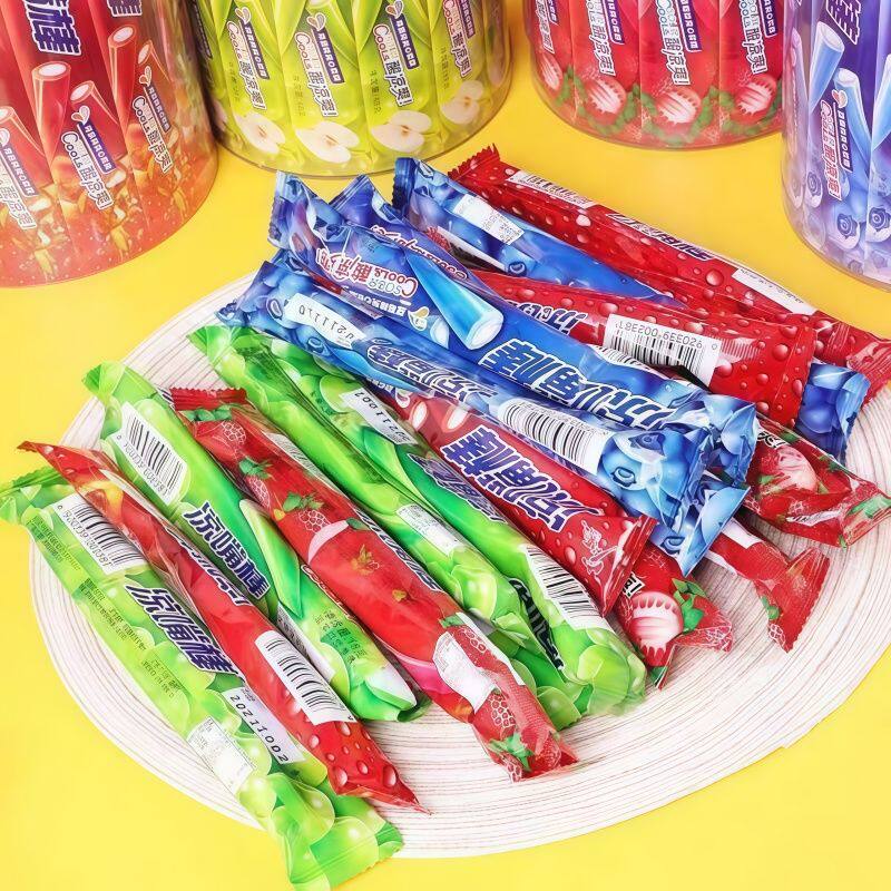 宏源夹心软糖凉嘴棒水果童年怀旧口味零食长条清凉棒糖果儿时
