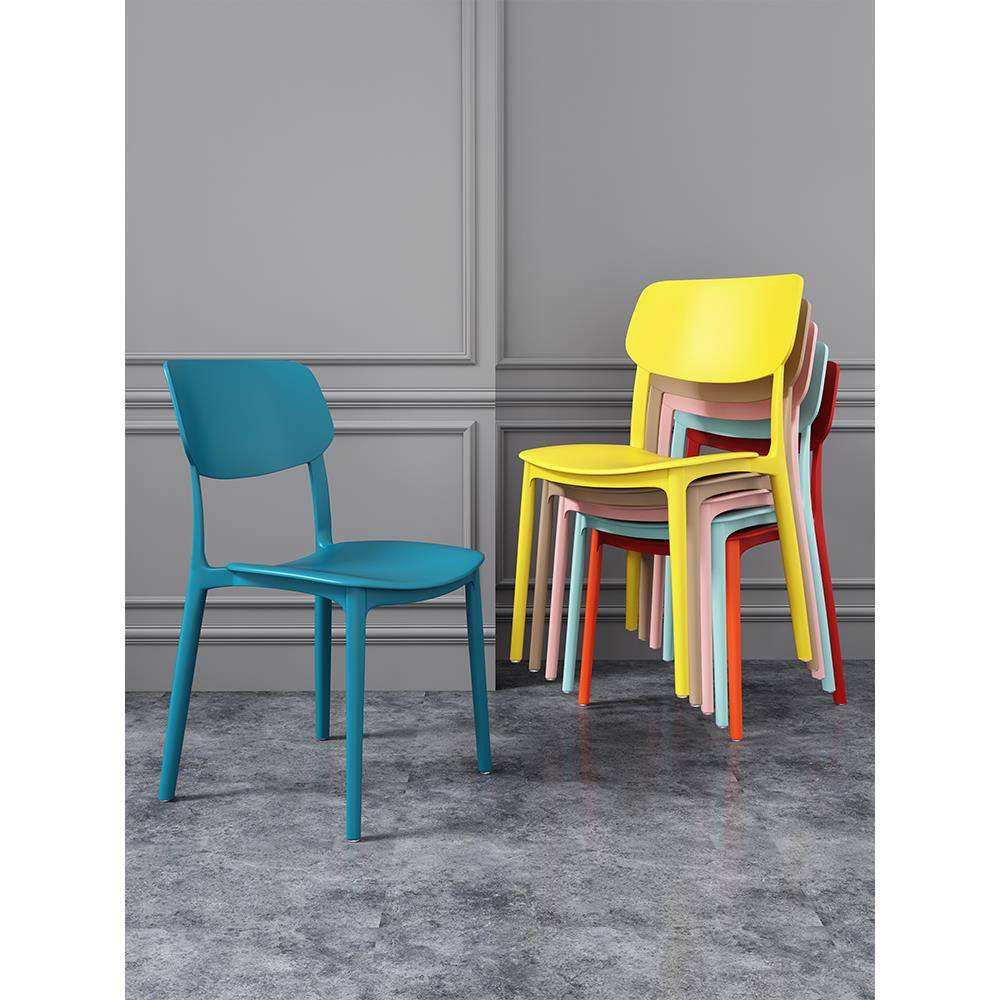 椅子家用塑料餐椅靠背椅加厚白色商用餐桌椅卧室户外久坐舒服凳子