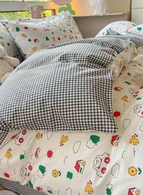 秋冬新品 | 纯棉小清新绿色ing三四件套学生宿舍全棉床单床笠套件