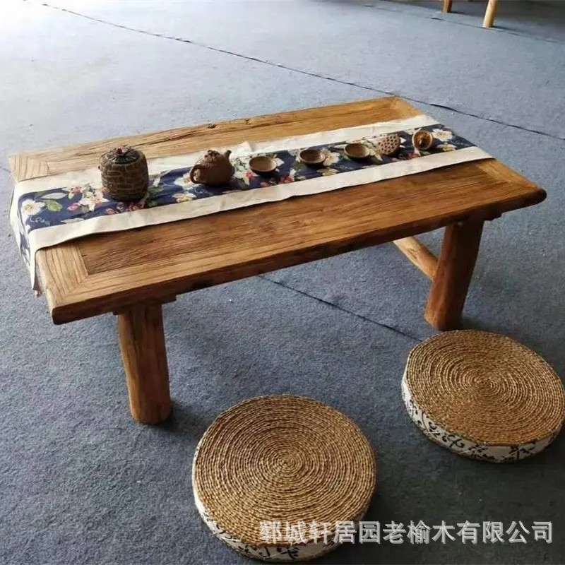 老榆木吧台老榆木茶几飘窗桌国学桌实木复古矮桌阳台室外茶桌