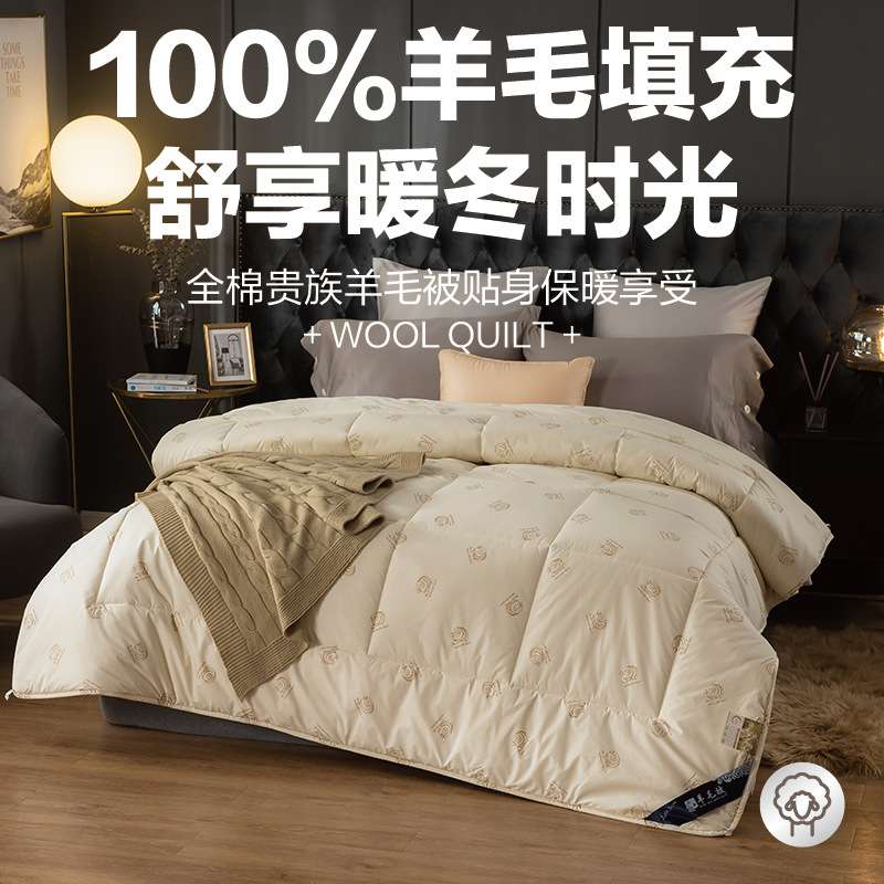 秋冬加厚全棉羊毛被酒店家用春秋季床上用品纯棉被芯被子 冬被