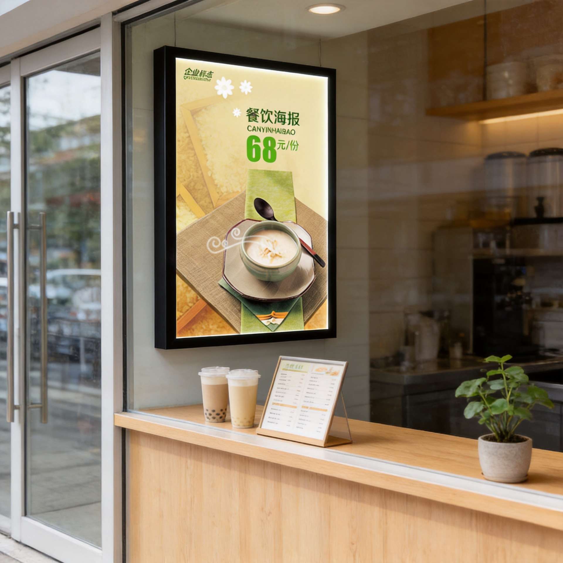 led磁吸超薄灯箱广告牌奶茶服装手机店餐饮招牌led发光价目表商用