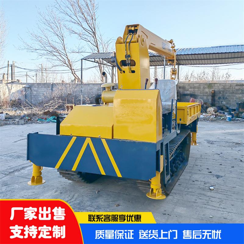 5吨履带随车吊 直臂式旋转履带吊机 沙漠高速行走自卸运输车