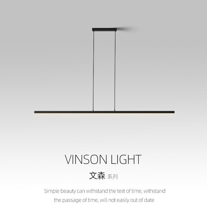 餐厅灯2024年新款餐厅吊灯现代简约办公室长条一字灯极简餐桌灯具