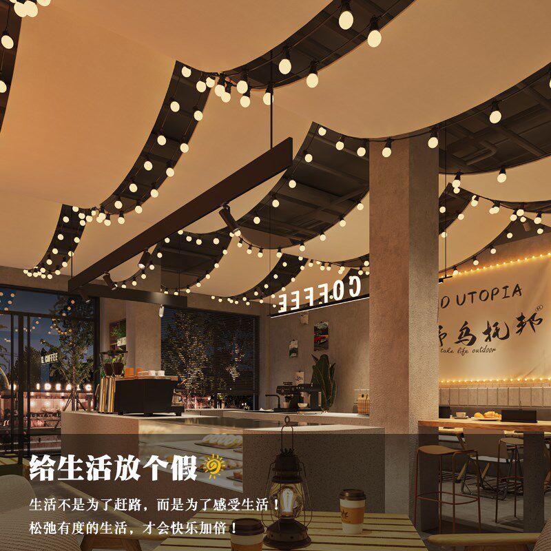 户外灯串露营灯泡k高亮彩灯防水节日布置阳台民宿装饰灯庭院氛围