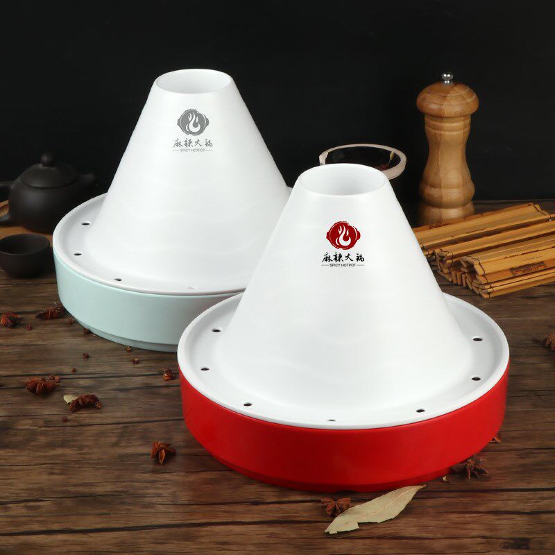 网红肥牛羊肉干冰盘密胺创意火锅店火山配菜盘子彷瓷商用意境餐具