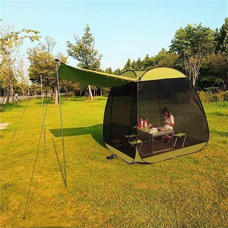 户外全景免搭防蚊帐篷超大空间庭院室内夏季纳凉休闲网纱折叠凉棚