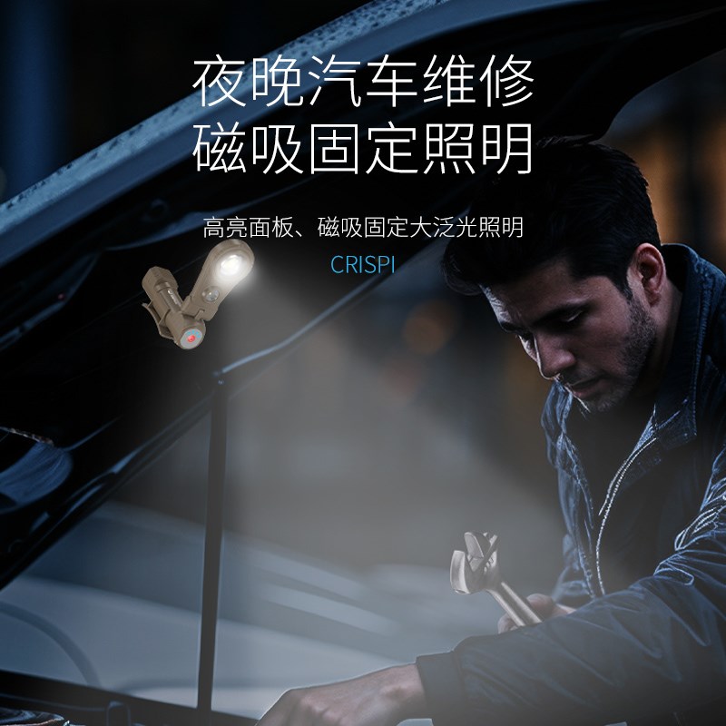 超亮头灯汽修强光工作灯强磁吸户外便携充电式LED维修照明手电筒