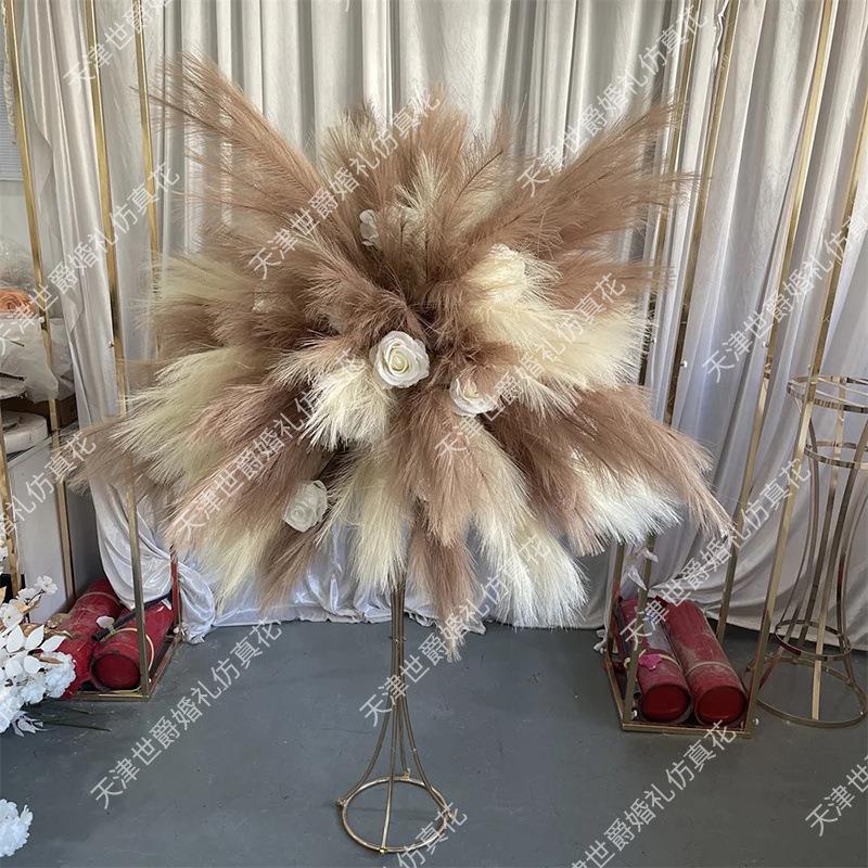 各色仿真玫瑰花 婚庆酒店装饰用品60公分芦苇花球桌面摆件装饰花