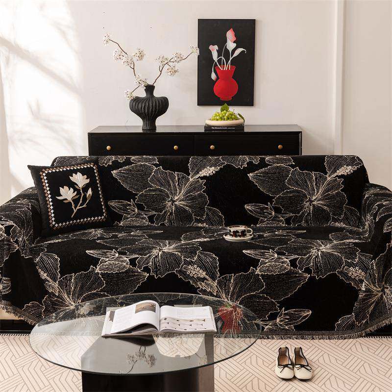 艺术气息沙发垫四季通用高格调防滑坐垫雪尼尔提花工艺时尚沙发巾