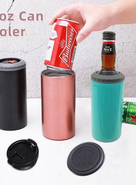 12oz双层不锈钢保冷啤酒罐冰霸随行汽车杯 304真空保温保冷杯新款