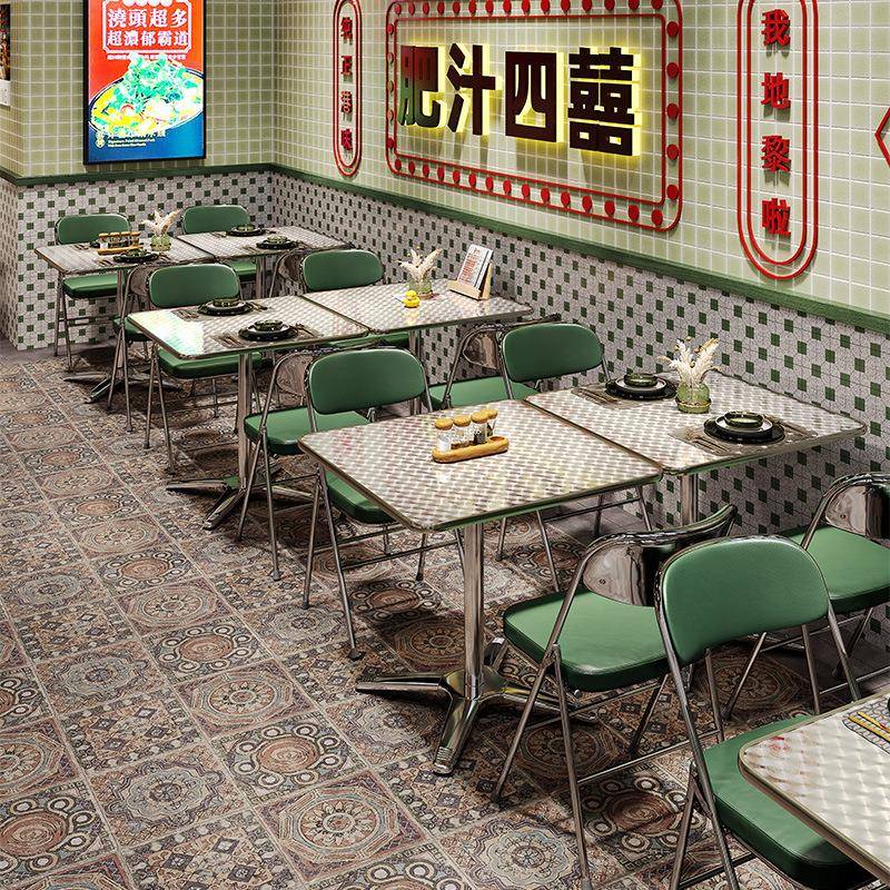 港式茶餐厅桌椅组合复古怀旧冰室餐饮奶茶店餐桌广式大排档椅子