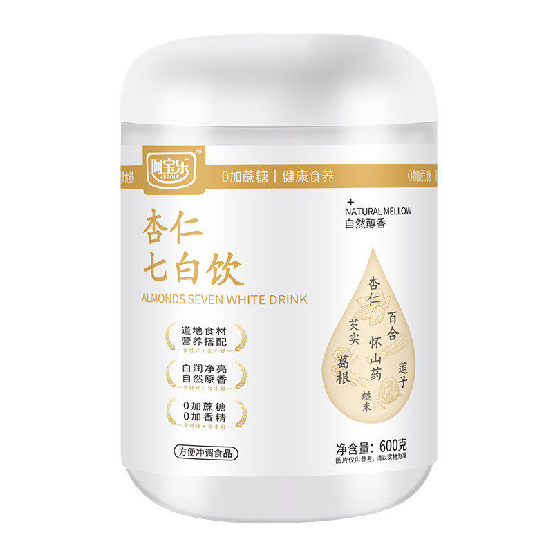 杏仁七白饮600g山药茯苓莲子南杏仁粉营养早代餐粉即食冲饮官方旗