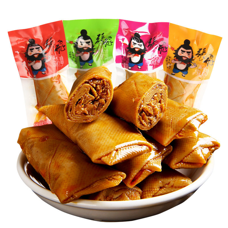 四川特产豆皮卷香菇夹心豆卷千张豆皮卷五香香辣豆制品零食官方旗
