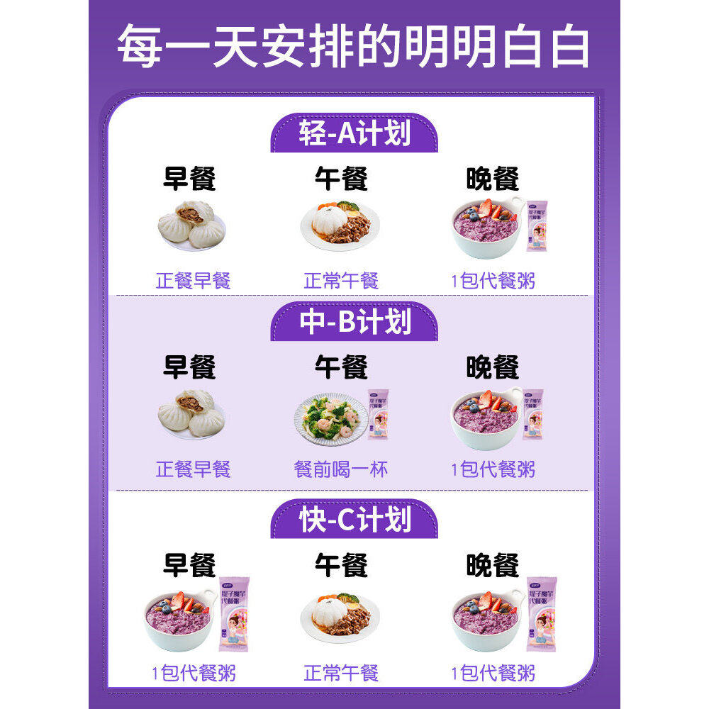 提子紫薯魔芋代餐粥粉素早餐速食懒人食品晚餐低饱腹卡无脱脂辟谷