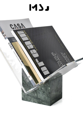 轻奢简约亚克力杂志架陈列架书架桌面摆件书房样板房家居软装饰品