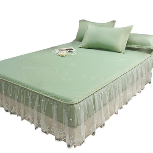 A类母婴级蕾丝边床笠款凉席床裙可机洗夏季冰丝席三件套一件