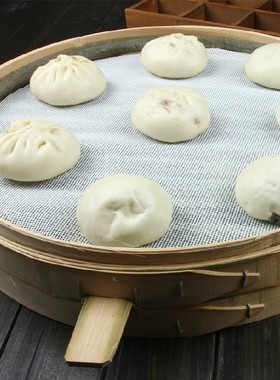 1一米一圆形蒸馍布 硅胶不粘y笼屉垫子 蒸馒头免刷油白色网格笼屉