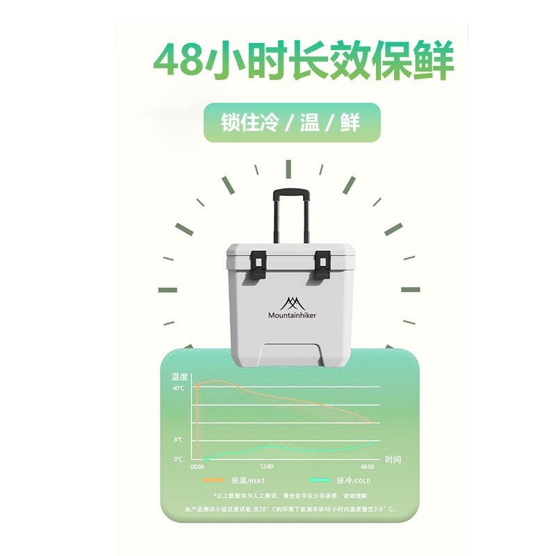 山之客工厂户外露营滑轮保温箱38L收纳箱子家用杂物存贮箱钓鱼箱