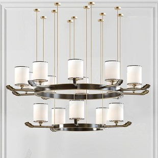 新款包间酒店会所包房饭店豪华宴会厅吊灯新中式餐厅订制大吊灯